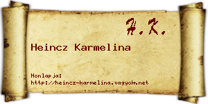 Heincz Karmelina névjegykártya